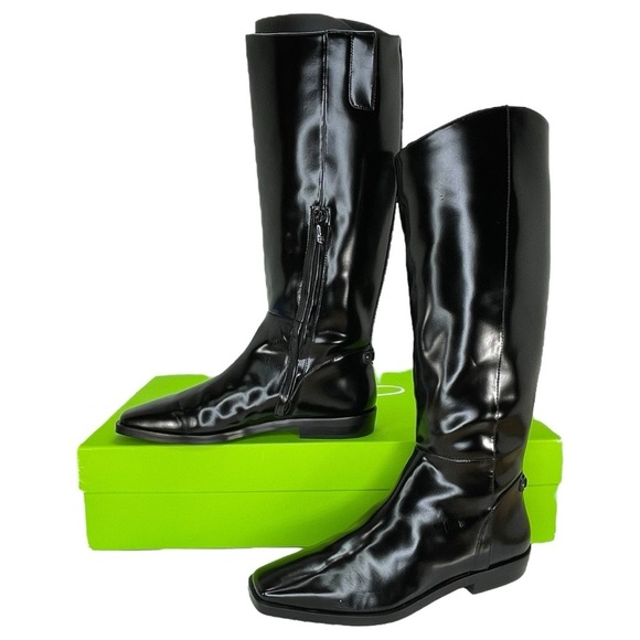 Sam Edelman Cesar Black Snip-Toe Knee High Womens Riding Boots Size 7.5M - Picture 2 of 14